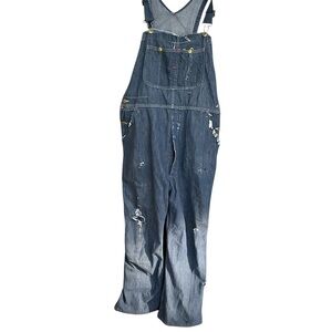 Vintage Union Made workwear denim bib overalls USA made size Medoum
